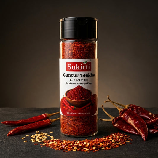 Guntur Teekhalal Chilli Powder | Kuti Lal Mirch - Strater Pack (50g)