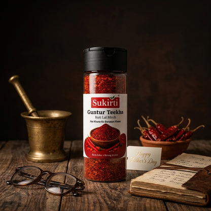 Guntur Teekhalal Chilli Powder | Kuti Lal Mirch - Strater Pack (50g)