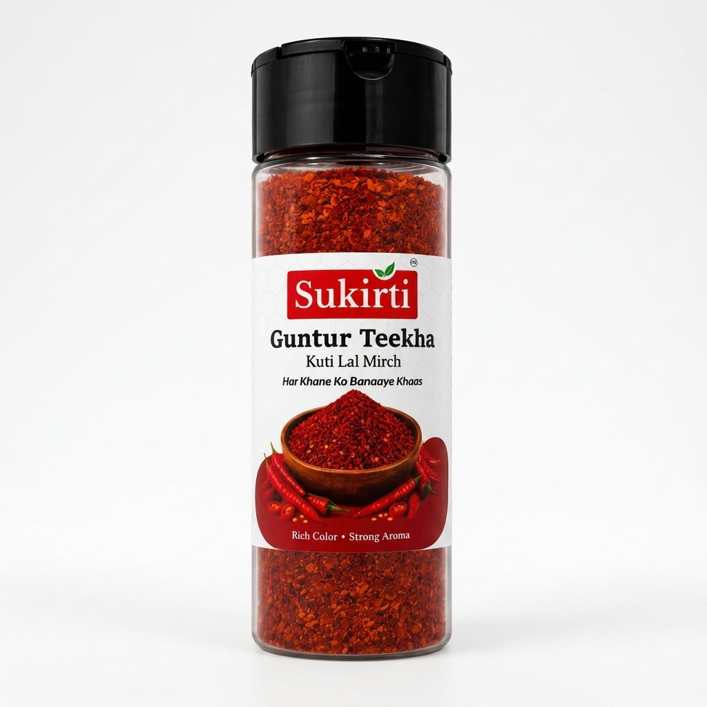 Guntur Teekhalal Chilli Powder | Kuti Lal Mirch - Strater Pack (50g)