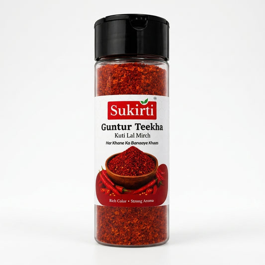 Guntur Teekhalal Chilli Powder | Kuti Lal Mirch - Strater Pack (50g)